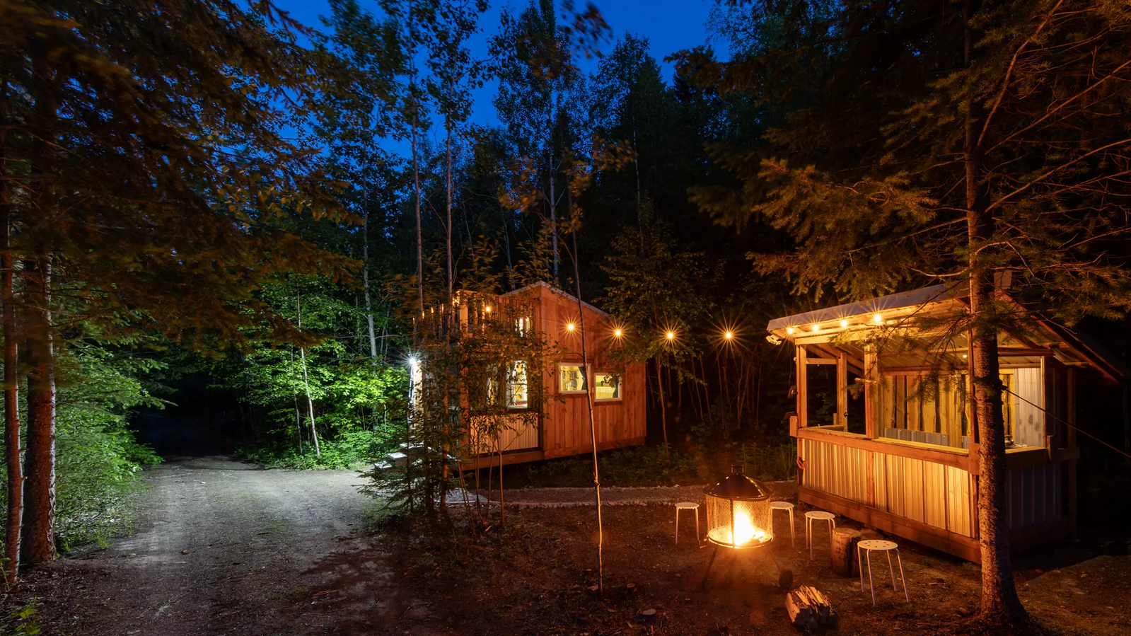 moonraker mountain cabins night